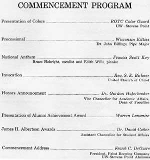 1974 Commencement Program